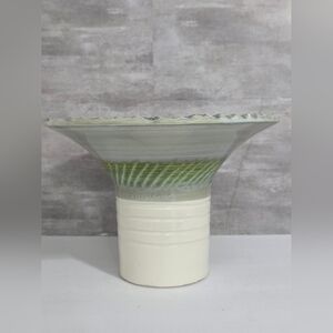 Elegant Green and Cream Vase